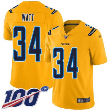 Los Angeles Chargers NFL Football Derek Watt Gold Jersey Youth Limited  #34 100th Season Inverted Legend->youth nfl jersey->Youth Jersey